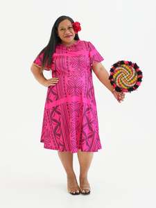 Womens Dresses Puletasi: IOLANA PINK ILA KEYHOLE MIDI DRESS