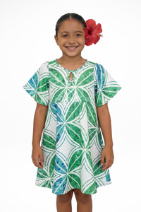 HULITIA BLUE ILA KEYHOLE GIRLS DRESS