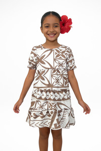 Panikeke Kids: TIMENA BROWN BABYDOLL GIRLS DRESS