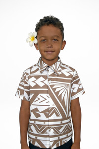 TIMENA BROWN BOYS SHIRT