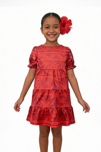 Panikeke Kids: TIMENA RED BABYDOLL GIRLS DRESS