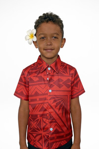 Panikeke Kids: TIMENA RED BOYS SHIRT