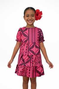 Panikeke Kids: IOLANA PINK BABYDOLL GIRLS DRESS