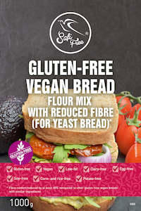 Products: Gluten-free Vegan bread Flour mix with reduced Fibre (for yeast bread)