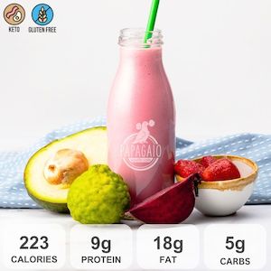 Juices Smoothies: KETO STRAWBERRY PROTEIN SMOOTHIE