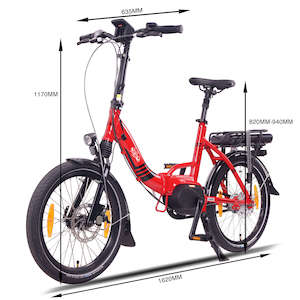 Folding E Bikes: 2025 NCM Paris Max N8R Folding E-Bike, 36V 14Ah 504Wh 20"