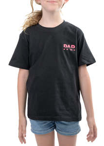 T Shirts: PAP | Black T-Shirt | Pink Logo | Kids