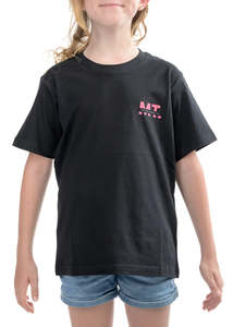 MT | Black T-Shirt | Pink Logo | Kids