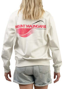 MT | Warm White Crewneck | Pink Logo | Adults