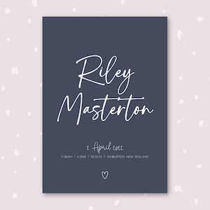 Ready To Frame Art Prints: 'Signature' Birth Print