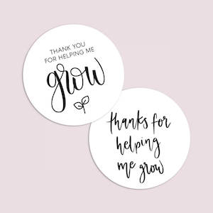 Christmas: Thank You For Helping Me Grow - Printable Gift Tags