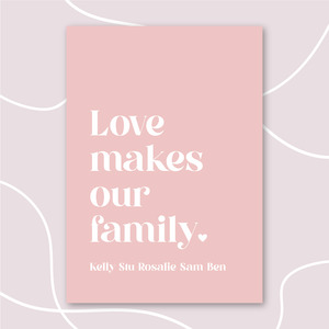 'Love Makes Our Family' Personalised Print
