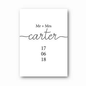 Family Prints: You + Me Wedding Date Print