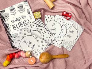 ‘Bump to Bubba’ Pregnancy Journal & Bump Milestone Card Bundle