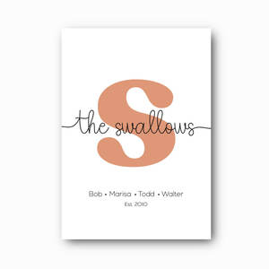 Family Script Print: A Personalised Family Keepsake Print (Printable File)