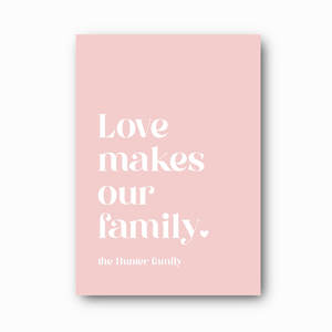 Love Makes Our Family: A Personalised Family Quote Print (Printable Download)