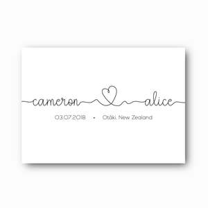 You + Me Typographic Wedding Print: A Personalised Wedding Keepsake Print