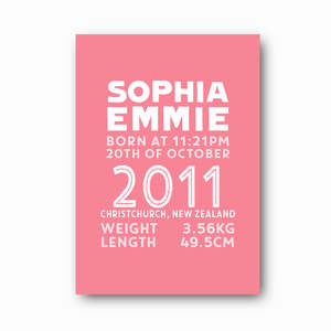 Statement Birth Print: A Personalised Baby Birth Print Keepsake (Printable Download)