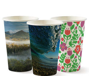 BioPak 12oz (80mm) Single Wall Art Series BioCup