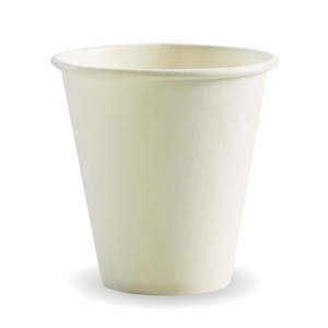 BioPak 8oz (90mm) Single Wall White BioCup
