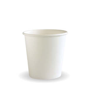 White Single Wall: BioPak 4oz Single Wall White BioCup
