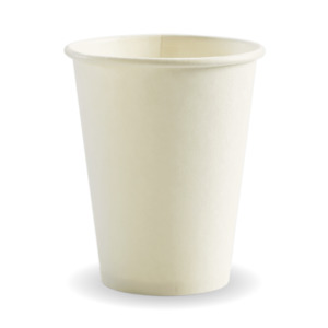 White Single Wall: BioPak 12oz Single Wall White BioCup