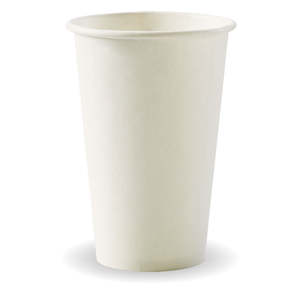 White Single Wall: BioPak 12oz (80mm) Single Wall White BioCup