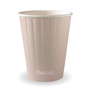Aqueos Double Wall: BioPak 390ml / 12oz (90mm) Aqueous Double Wall BioCup