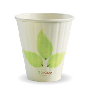 BioPak 8oz (90mm) Double Wall Green Leaf BioCup