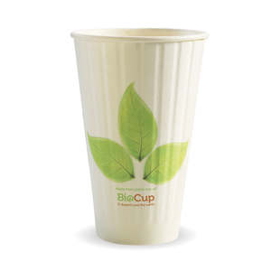 Leaf Double Wall: BioPak 16oz Double Wall Green Leaf BioCup