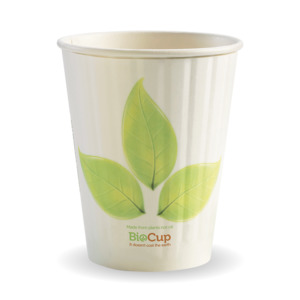 Leaf Double Wall: BioPak 12oz Double Wall Green Leaf BioCup
