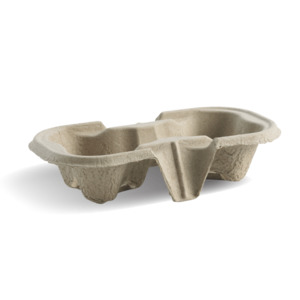 Cup Trays: BioPak 2 Cup Carry Tray - Made from Recycled Paper Pulp