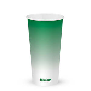 BioPak 600ml / 20oz (90mm) Cold Paper BioCups - green fade