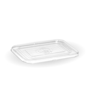 Biocane Rectangular Containers: BioPak 500ml & 600ml Clear PET Takeaway Lid