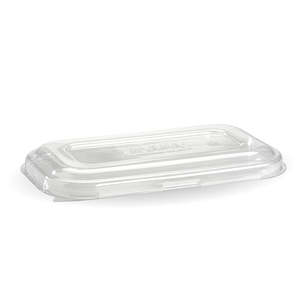 Biocane Rectangular Containers: BioPak 750 & 1,000ml Clear PET Takeaway Lid