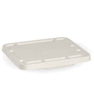 Biocane Rectangular Containers: BioPak 2 & 3 Compartment White BioCane Takeaway Lid