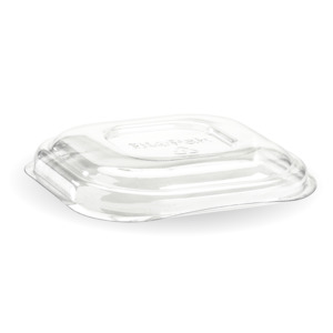 Sugarcane Square Containers: BioPak 280, 480 & 630ml PET Takeaway Lid