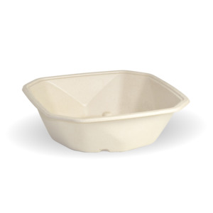 Sugarcane Octagonal Containers: BioPak 750ml Natural BioCane Octa Takeaway Base