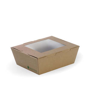 Bioboard Hot Cold Lunch Boxes: BioPak Medium BioBoard Lunch Box With Window