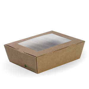 Bioboard Hot Cold Lunch Boxes: BioPak Large BioBoard Lunch Box With Window