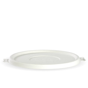 Sugarcane Bowls: BioPak 24-48oz White BioCane Bowl Lid