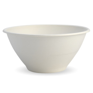 Sugarcane Bowls: BioPak 1,420ml / 48oz White BioCane Bowl