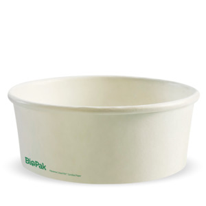 Paper Biobowls: BioPak 1,300ml Extra Large White BioBowl