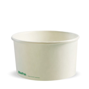 Paper Biobowls: BioPak 1,000ml Large White BioBowl