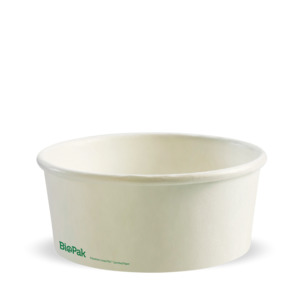 Paper Biobowls: BioPak 750ml Medium White BioBowl