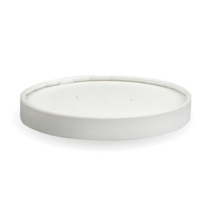BioPak 430-950ml / 12-32oz BioBowl White Paper Lid