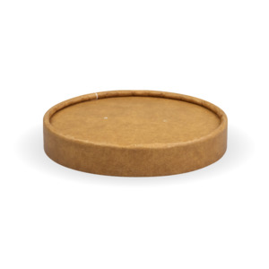 Paper Biobowls: BioPak 250ml / 8oz BioBowl Kraft Paper Lid