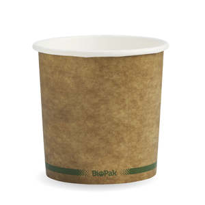 Paper Biobowls: BioPak 24oz Kraft Brown BioBowl