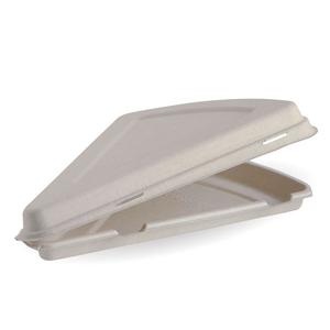 Sugarcane Clamshells: BioPak Sugarcane Fibre Pizza Slice Clamshell- Home Compostable