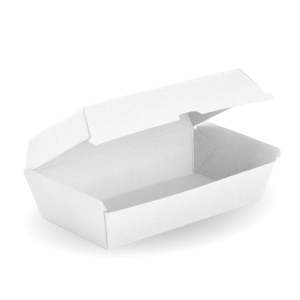 Bioboard Clamshells: BioPak Large Snack BioBoard Box White